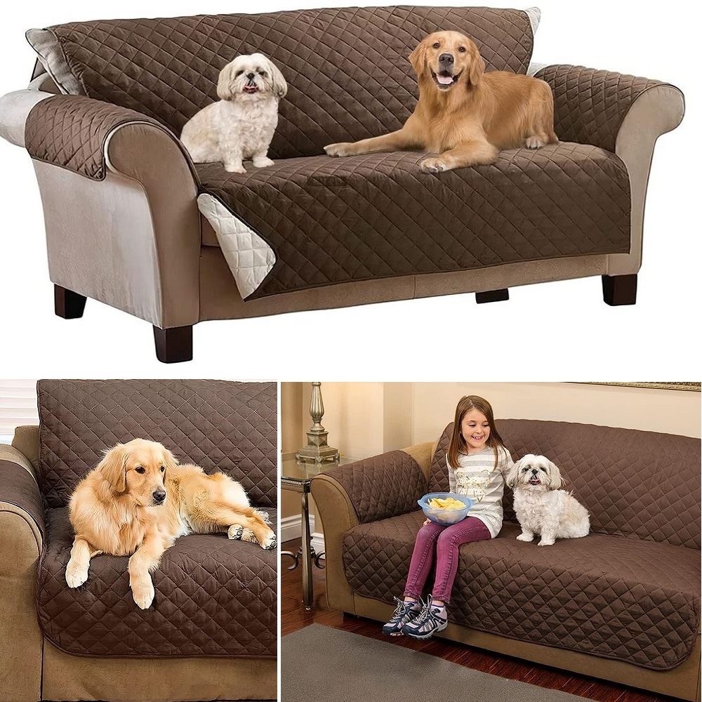 Protector de sofa funda sobrepuesta para los muebles 1 pcs Marron